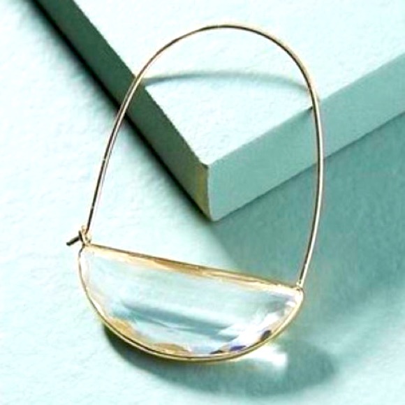 🍋2/$30 New Anthro Faceted Crescent Earrings - Picture 3 of 5